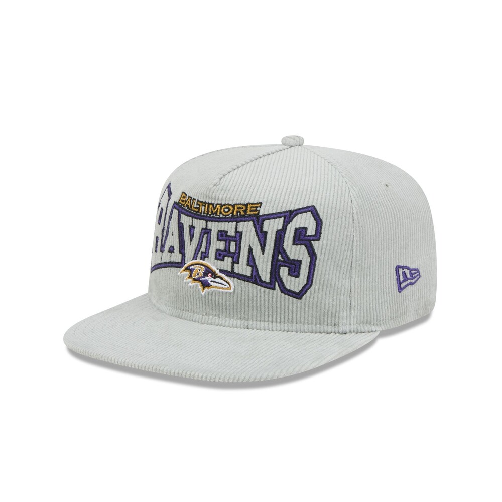 New Era Baltimore Ravens Gray Cord Golfer Hat - One Size